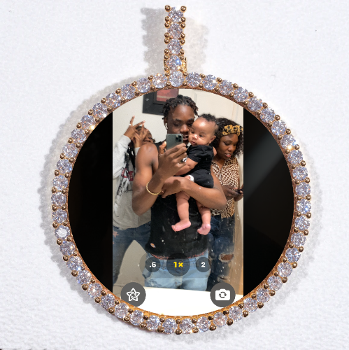 LARGE 3D CIRCLE CUSTOM PICTURE PENDANT