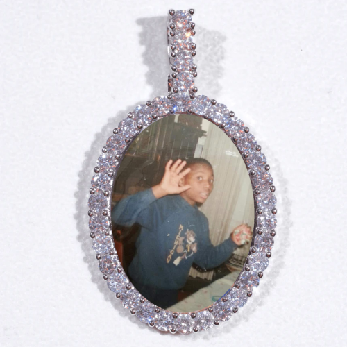 Large 3D Oval Custom Picture Pendant