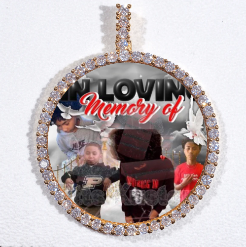 LARGE 3D CIRCLE CUSTOM PICTURE PENDANT