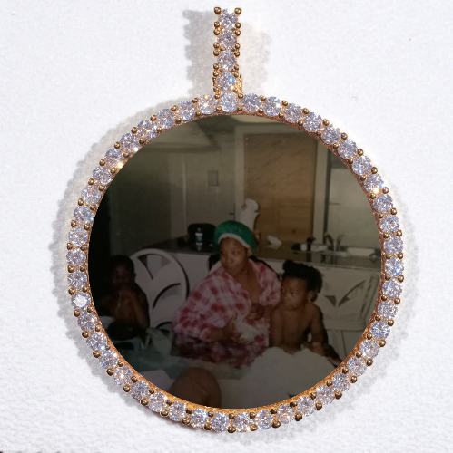 LARGE 3D CIRCLE CUSTOM PICTURE PENDANT