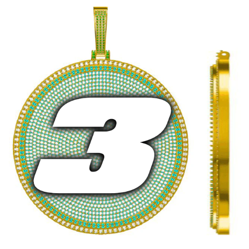 CUSTOM LETTER NECKLACE 3D BIG DISC