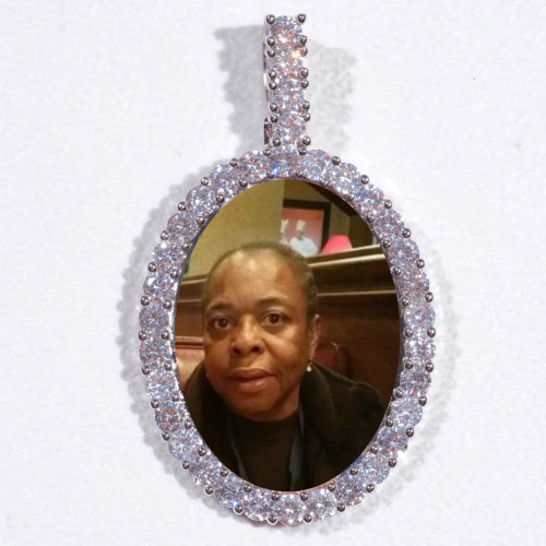 Large 3D Oval Custom Picture Pendant