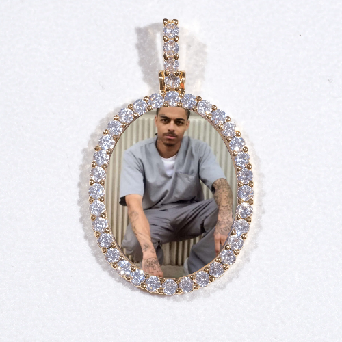 3D Oval Custom Picture Pendant