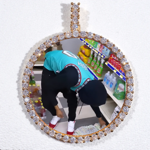 LARGE 3D CIRCLE CUSTOM PICTURE PENDANT
