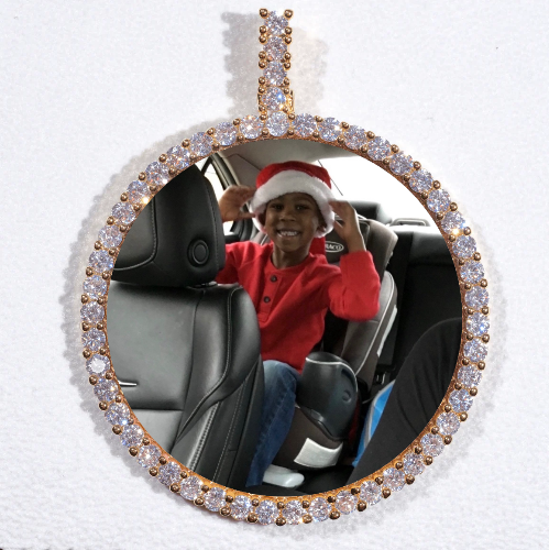 LARGE 3D CIRCLE CUSTOM PICTURE PENDANT