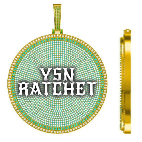 CUSTOM LETTER NECKLACE 3D BIG DISC