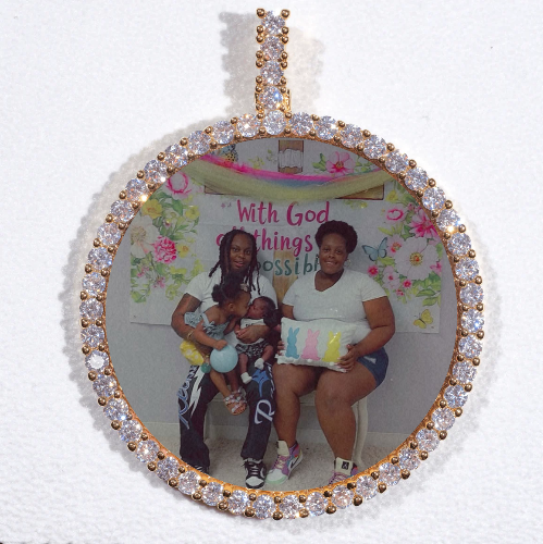 LARGE 3D CIRCLE CUSTOM PICTURE PENDANT