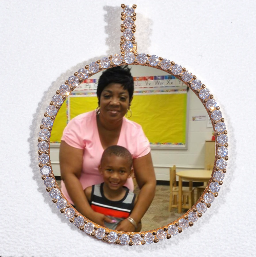 LARGE 3D CIRCLE CUSTOM PICTURE PENDANT
