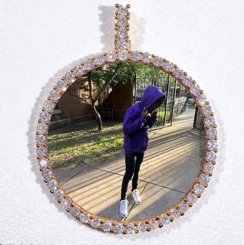 LARGE 3D CIRCLE CUSTOM PICTURE PENDANT