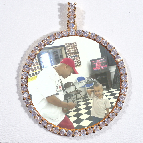 LARGE 3D CIRCLE CUSTOM PICTURE PENDANT