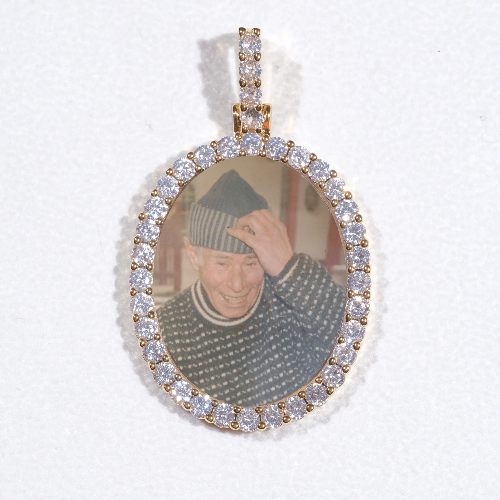 3D Oval Custom Picture Pendant