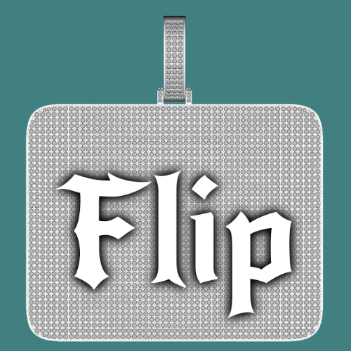 CUSTOM LETTER NECKLACE 3D BIG SQUARE