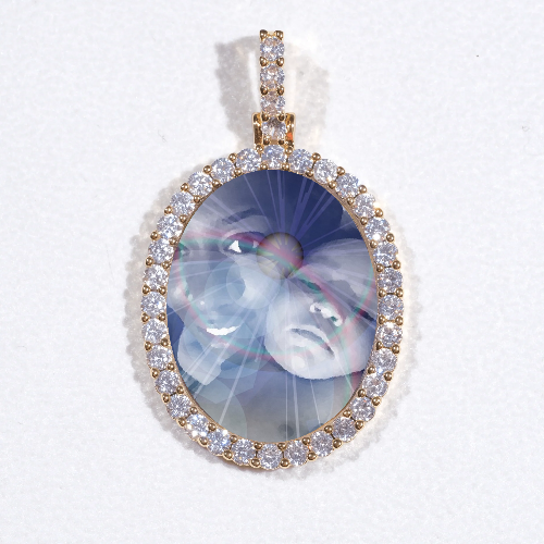 3D Oval Custom Picture Pendant
