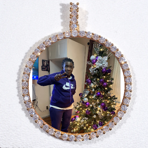 LARGE 3D CIRCLE CUSTOM PICTURE PENDANT