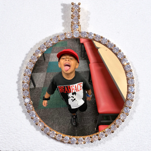 LARGE 3D CIRCLE CUSTOM PICTURE PENDANT