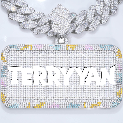 CUSTOM LETTER NECKLACE 3D COLORFUL SQUARE