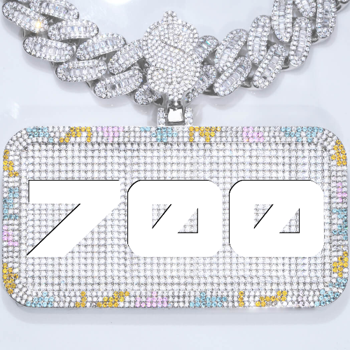 CUSTOM LETTER NECKLACE 3D COLORFUL SQUARE