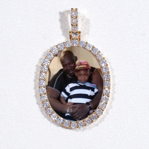 3D Oval Custom Picture Pendant