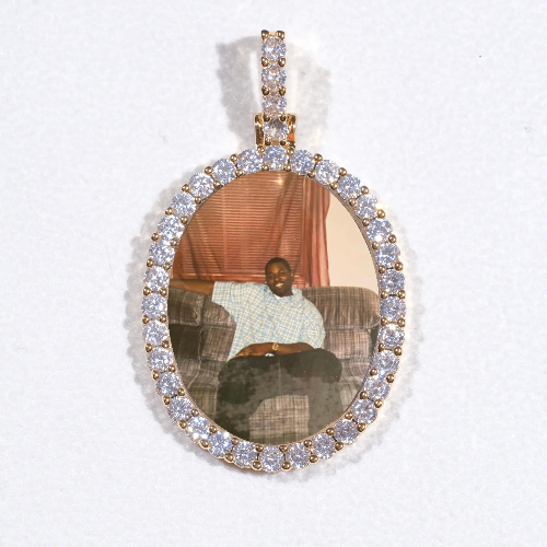 3D Oval Custom Picture Pendant