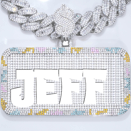 CUSTOM LETTER NECKLACE 3D COLORFUL SQUARE