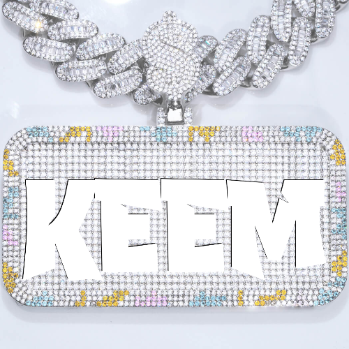 CUSTOM LETTER NECKLACE 3D COLORFUL SQUARE