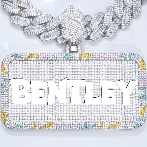 CUSTOM LETTER NECKLACE 3D COLORFUL SQUARE
