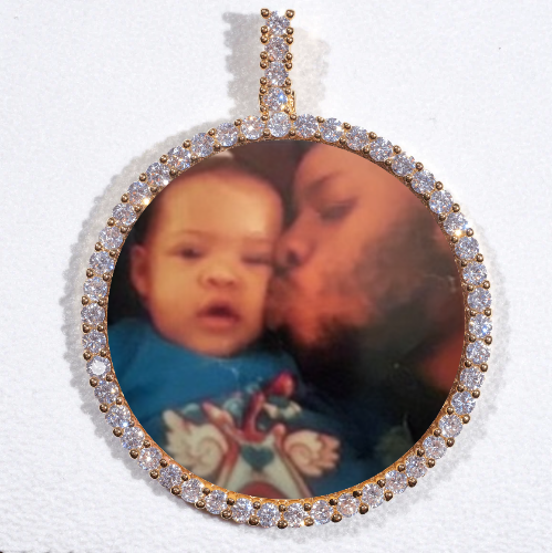 LARGE 3D CIRCLE CUSTOM PICTURE PENDANT