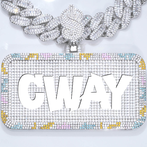 CUSTOM LETTER NECKLACE 3D COLORFUL SQUARE