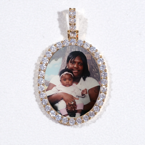 3D Oval Custom Picture Pendant