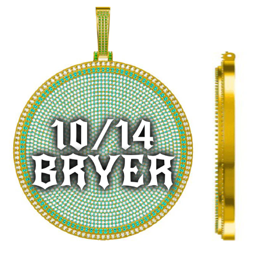 CUSTOM LETTER NECKLACE 3D BIG DISC