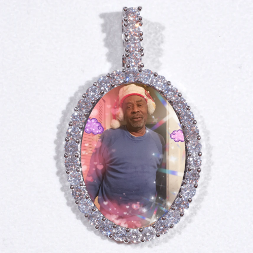Large 3D Oval Custom Picture Pendant
