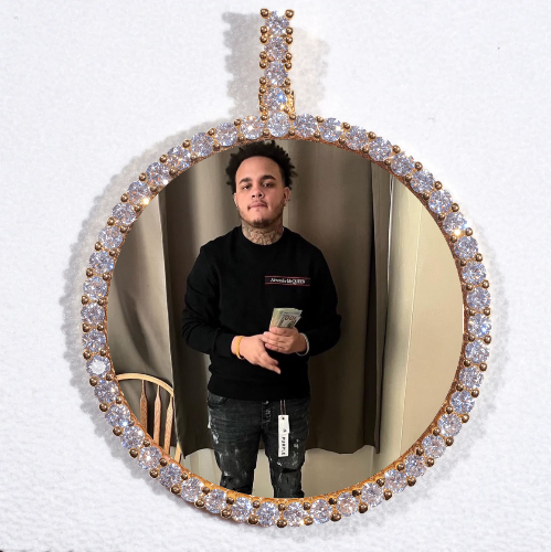 LARGE 3D CIRCLE CUSTOM PICTURE PENDANT