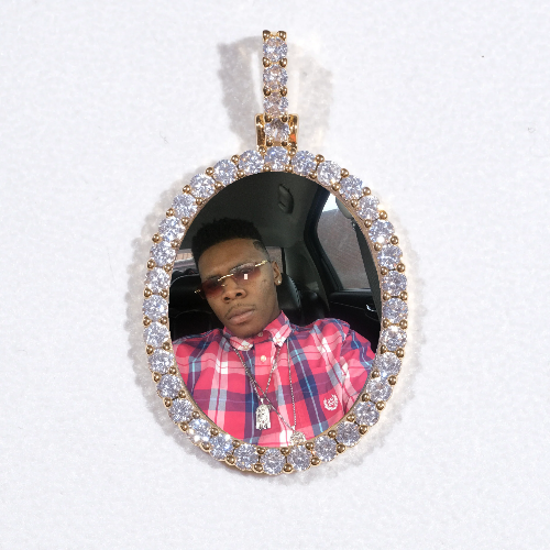 3D Oval Custom Picture Pendant