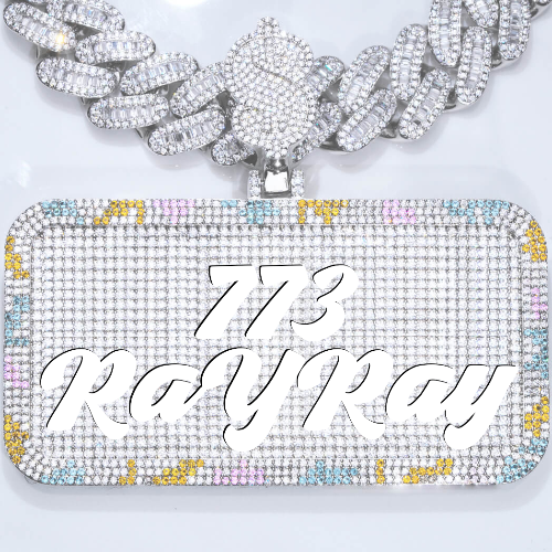 CUSTOM LETTER NECKLACE 3D COLORFUL SQUARE