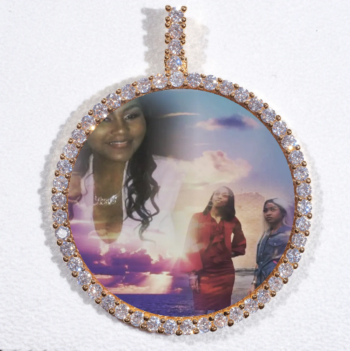 LARGE 3D CIRCLE CUSTOM PICTURE PENDANT