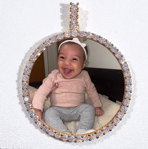 LARGE 3D CIRCLE CUSTOM PICTURE PENDANT