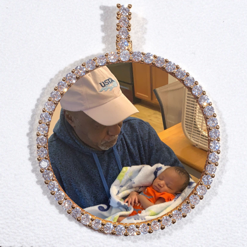 LARGE 3D CIRCLE CUSTOM PICTURE PENDANT
