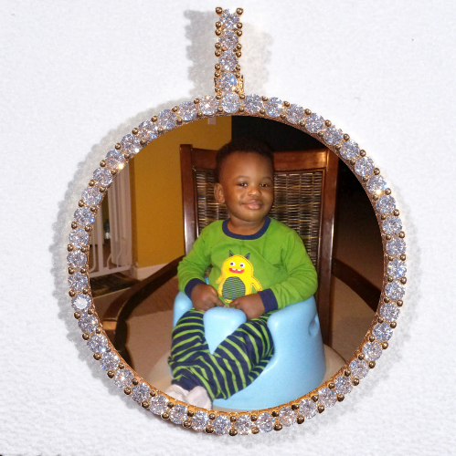 LARGE 3D CIRCLE CUSTOM PICTURE PENDANT