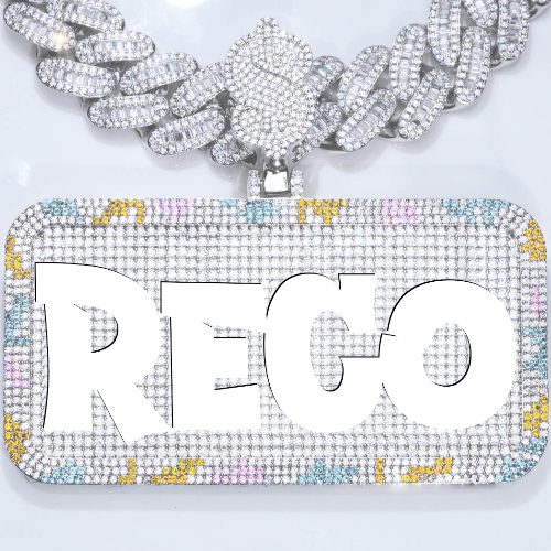 CUSTOM LETTER NECKLACE 3D COLORFUL SQUARE