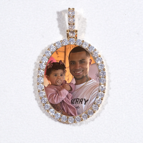 3D Oval Custom Picture Pendant