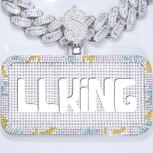 CUSTOM LETTER NECKLACE 3D COLORFUL SQUARE