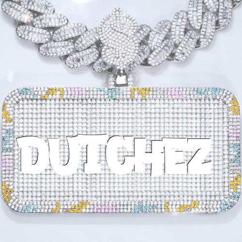 CUSTOM LETTER NECKLACE 3D COLORFUL SQUARE