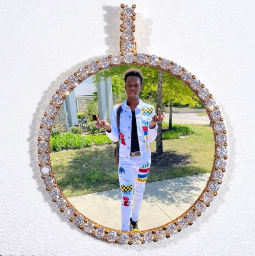 LARGE 3D CIRCLE CUSTOM PICTURE PENDANT