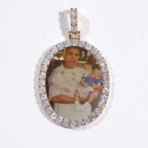 3D Oval Custom Picture Pendant