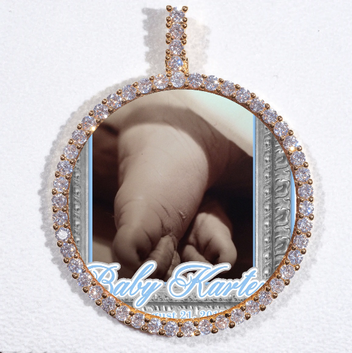 LARGE 3D CIRCLE CUSTOM PICTURE PENDANT