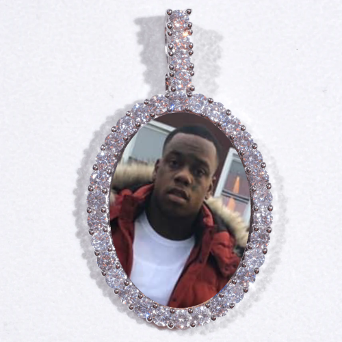 Large 3D Oval Custom Picture Pendant