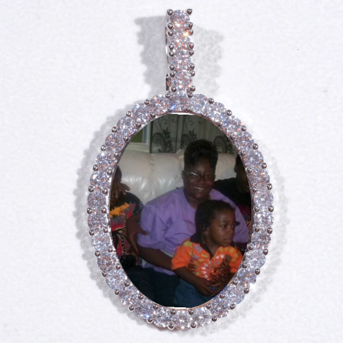 Large 3D Oval Custom Picture Pendant