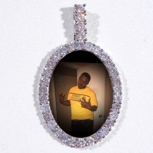 Large 3D Oval Custom Picture Pendant