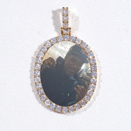 3D Oval Custom Picture Pendant