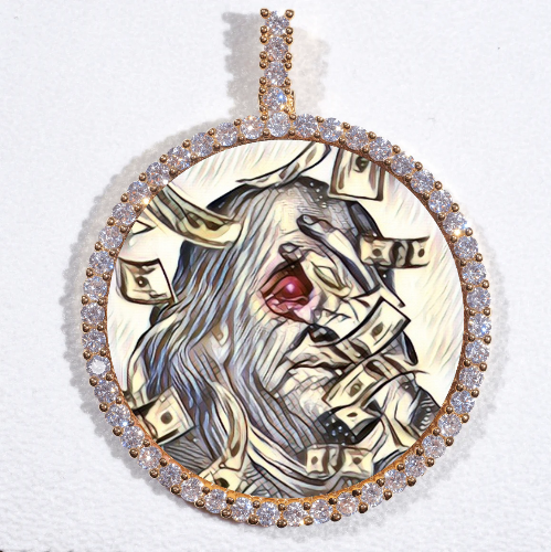 LARGE 3D CIRCLE CUSTOM PICTURE PENDANT